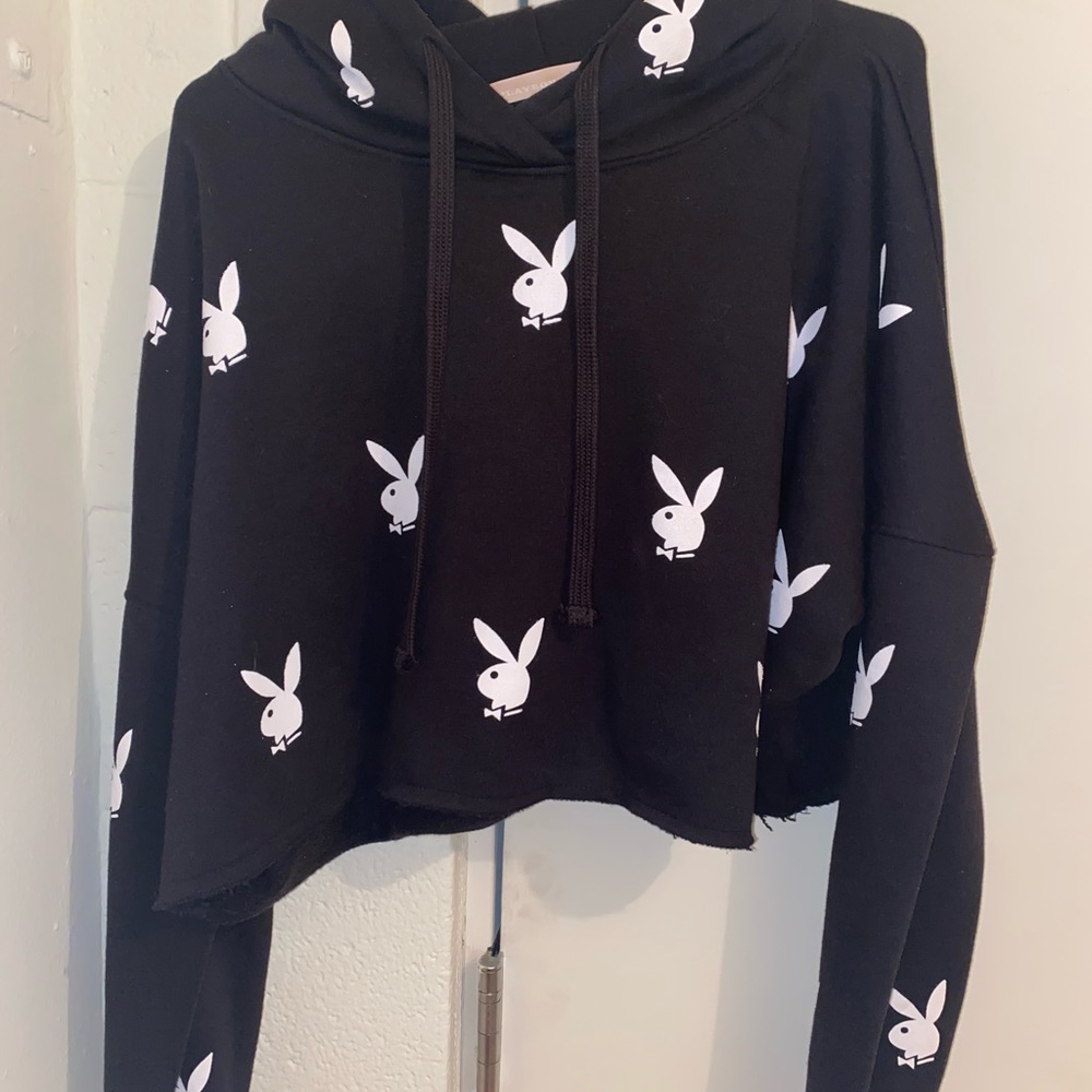 Missguided PLAYBOY CROPPED HOODIE